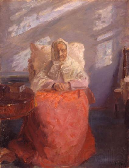 Anna Ancher Mrs Ane Brondum in the blue room Spain oil painting art